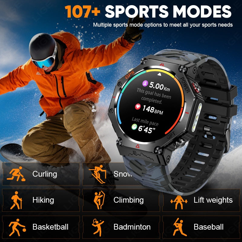 Smart Watch Bluetooth Call Outdoor Sports Heart Rate Health Barometer Compass Sports Watch