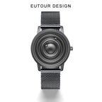 EUTOUR Men's Magnetic Quartz Watch with Original 40mm Stainless Steel Strap