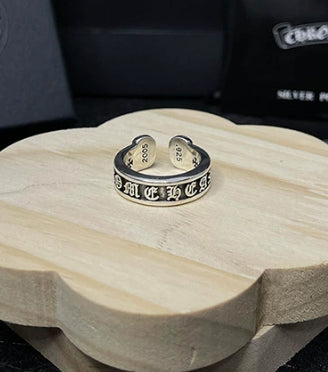 Silver Cross Men's and Women's Ring Hand Engraved Gold Plating