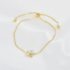 New Trendy Temperament Bracelet Women Advanced Adjustable Pull Bracelet Personality Opal Petal Bracelet