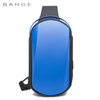 BANGE New Men's Chest Bag Waterproof EVA Hard Shell Shoulder Bag Trend Diagonal Small Bag Chest Bag