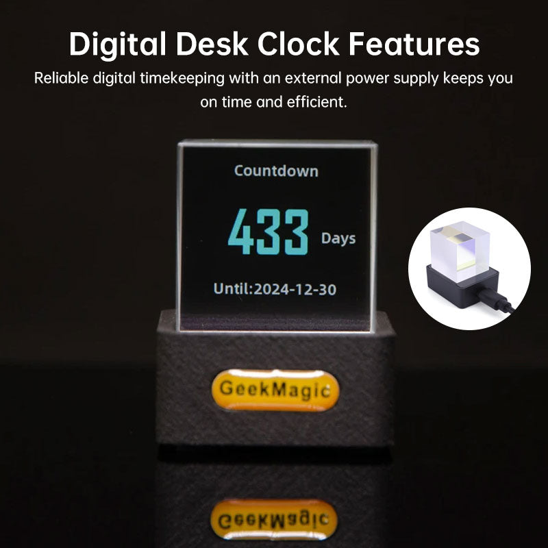 2025  crystal cube: photo display, holographic weather station, clock with GIF album.