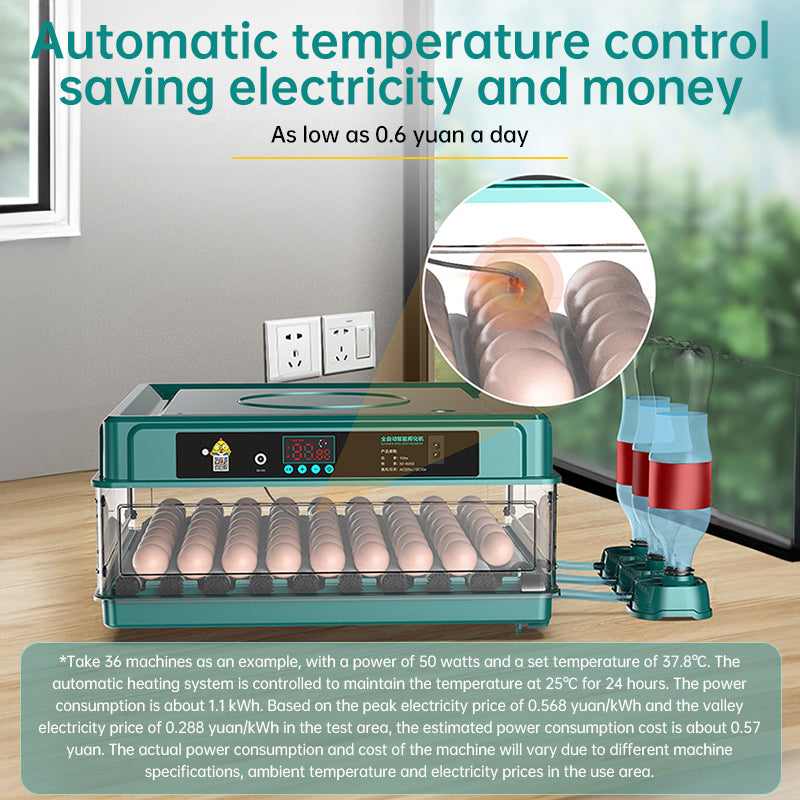 9 - 48 Egg Incubator: Automatic Egg - Turning & Humidity Monitoring. Duck Incubator with Auto - Water Ionic Waterbed