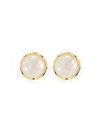 New Classic Elegant Round Opal Earrings for Women Simple and Versatile Luxury Designer Jewelry Korean Fashion Japan