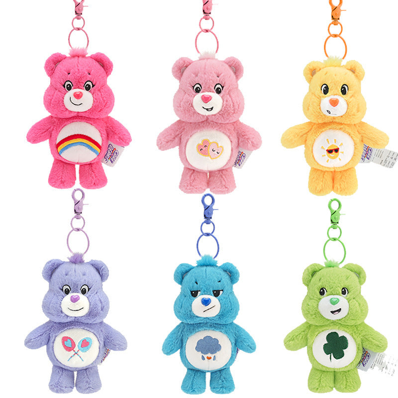 Love Bear Pendant Rainbow Bear Squeezing Keychain