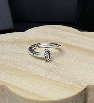 Silver Cross Men's and Women's Ring Hand Engraved Gold Plating