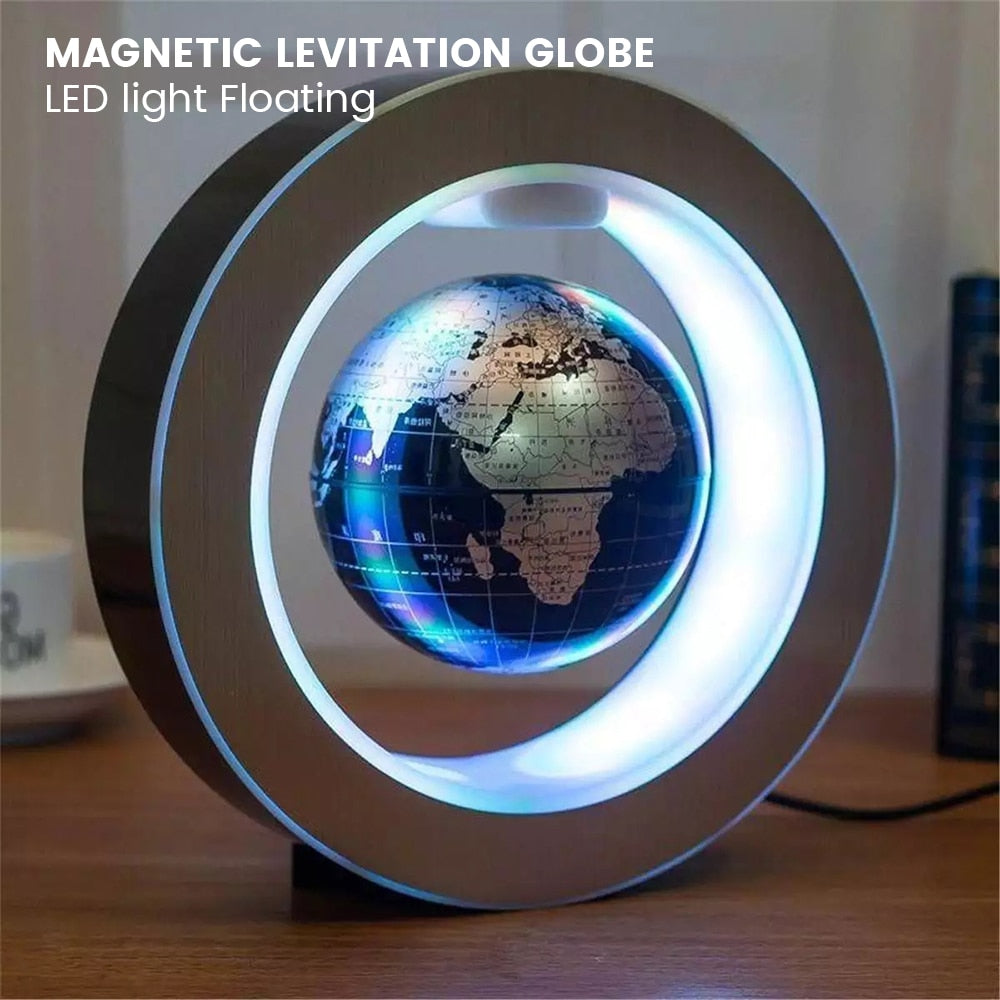 SYEZYO Magnetic Levitation Floating World Map LED Light Globe 2 in 1 Anti Gravity Suspending in The Air Decoration Gadget