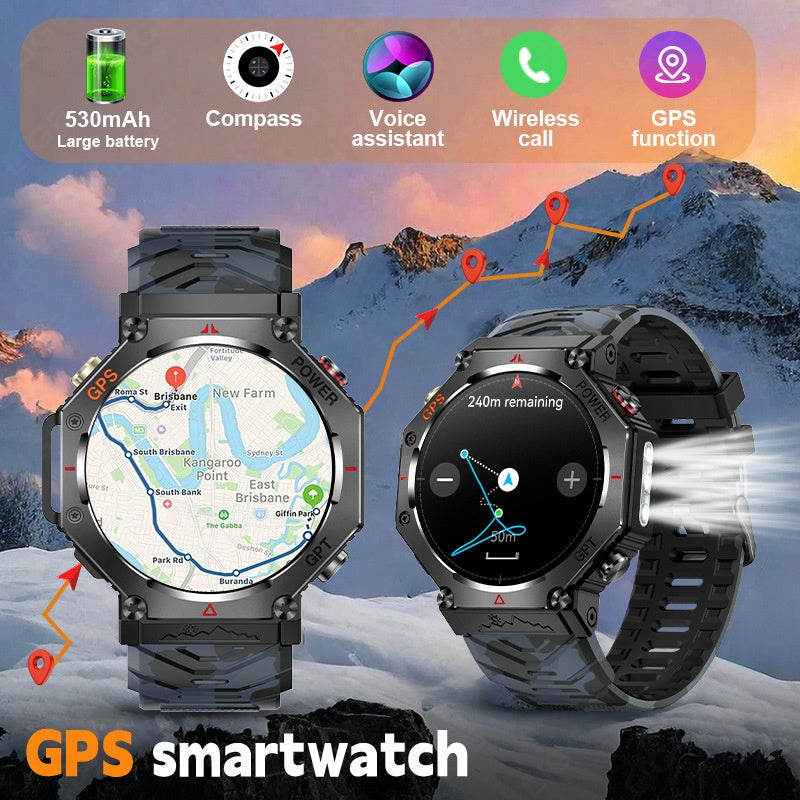 Smart Watch Bluetooth Call Outdoor Sports Heart Rate Health Barometer Compass Sports Watch