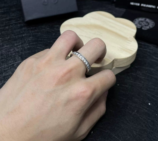 Silver Cross Men's and Women's Ring Hand Engraved Gold Plating