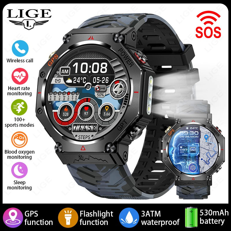 Smart Watch Bluetooth Call Outdoor Sports Heart Rate Health Barometer Compass Sports Watch