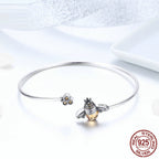 Pure silver s925 silver bracelet, women's bee chain