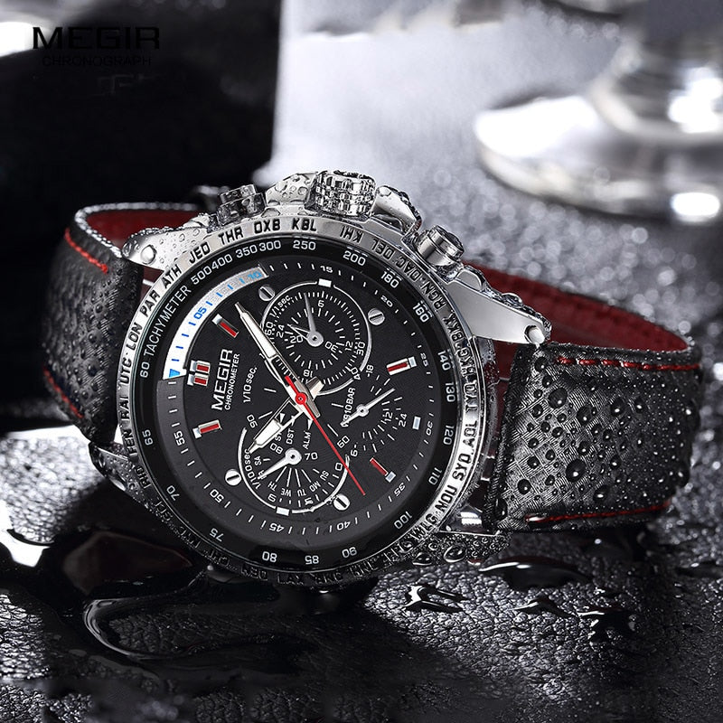 MEGIR Men's Watches Top Brand Luxury Quartz Watch Men Fashion Casual Luminous Waterproof Clock Relogio Masculino 1010