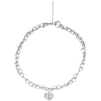 Multi-Layer Flash Diamond Split Micro-Set Zircon Love Necklace Female Niche Design Heart-Shaped Opal Crystal Clavicle Chain