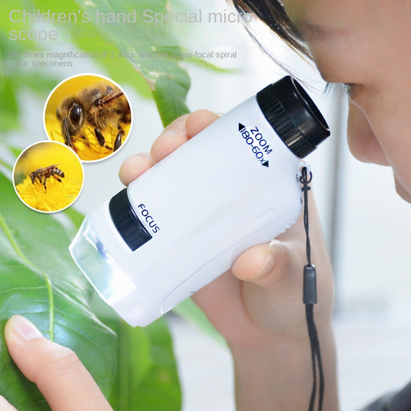 Portable Microscope Toy for Children - Handheld Mini Science Experiment Equipment for Primary and Secondary Students Outdoor Use