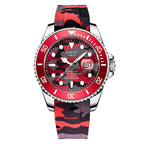 LIGE Men's Quartz Watch 30M Waterproof Watch Silicone Camo Strap