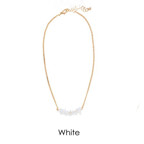 Chic Multicolor Opal Stone Choker Necklaces Fashion Gold Color Chain Crystal Necklace for Women Jewelry