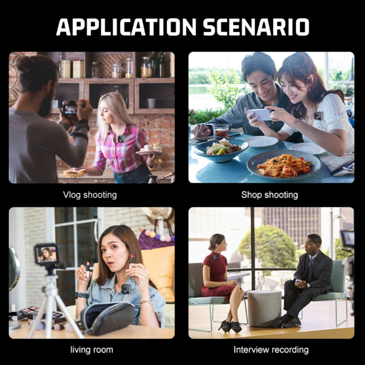 One to two wireless lavalier microphone intelligent noise reduction receiver microphone clip wireless microphone