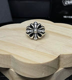 Silver Cross Men's and Women's Ring Hand Engraved Gold Plating