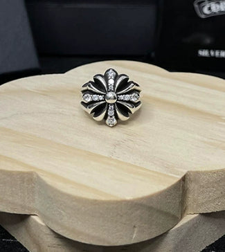 Silver Cross Men's and Women's Ring Hand Engraved Gold Plating