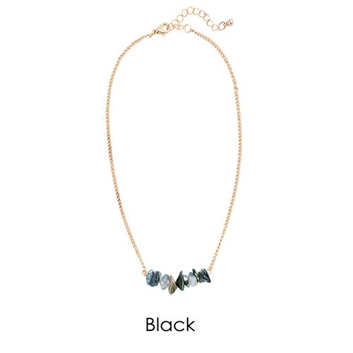 Chic Multicolor Opal Stone Choker Necklaces Fashion Gold Color Chain Crystal Necklace for Women Jewelry