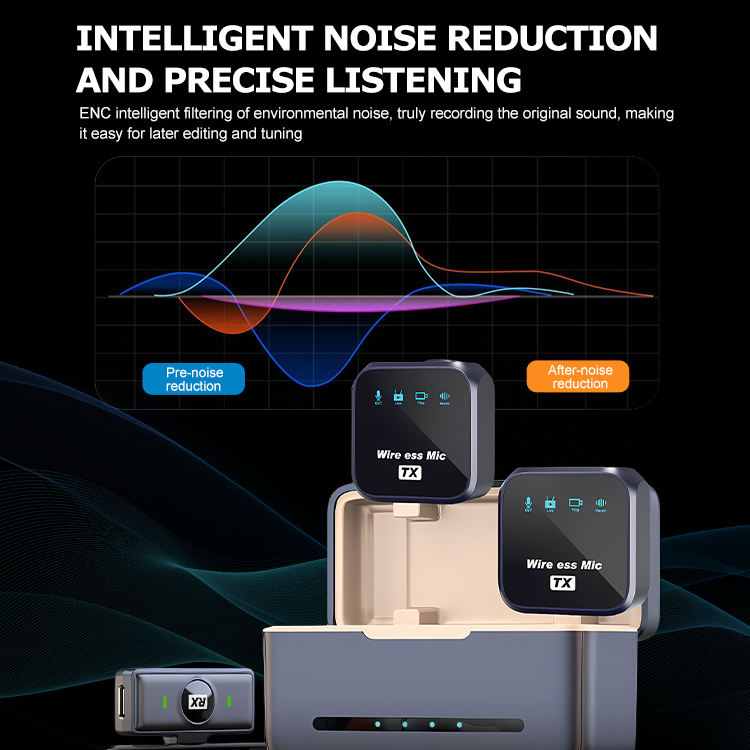 One to two wireless lavalier microphone intelligent noise reduction receiver microphone clip wireless microphone