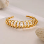 18K Gold-Plated Stainless Steel Cutout Bracelet