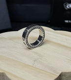 Silver Cross Men's and Women's Ring Hand Engraved Gold Plating