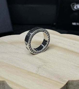 Silver Cross Men's and Women's Ring Hand Engraved Gold Plating