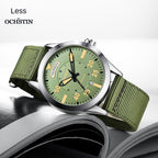Swiss Brand Master Series Automatic Mechanical Watch with Dual Date, Water-Resistant, Luminous Business Men's Watch with Nylon Strap