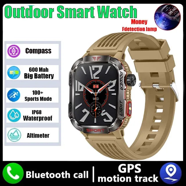 GZYR 2.01" Screen Smart Watch Men Bluetooth Call 600 mAh Sports Waterproof Heart rate Blood Oxygen SmartWatch For Huawei Xiaomi