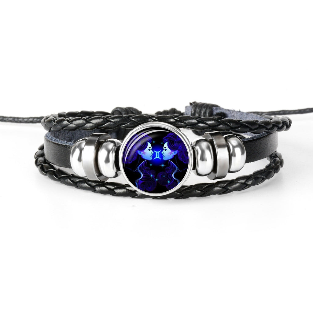 European and American Fashion Retro Twelve Constellation Bracelet Button Constellation Bracelet