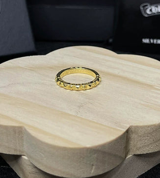 Silver Cross Men's and Women's Ring Hand Engraved Gold Plating