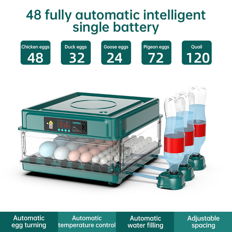 9 - 48 Egg Incubator: Automatic Egg - Turning & Humidity Monitoring. Duck Incubator with Auto - Water Ionic Waterbed