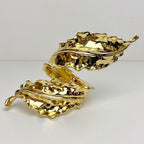 Retro gold leaf spiral wound open bracelet for women delicate metal leaf bracelet
