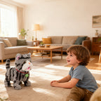 Realistic Electronic Cat Toy with Walking & Barking Actions to Keep Your Pet Active and Entertained.