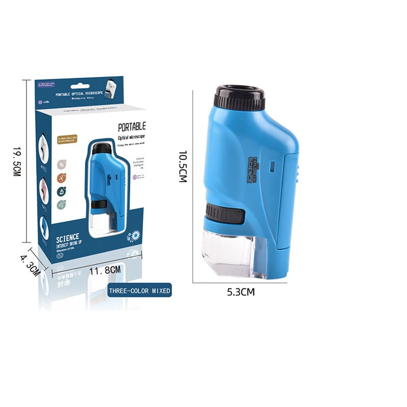 Portable Microscope Toy for Children - Handheld Mini Science Experiment Equipment for Primary and Secondary Students Outdoor Use