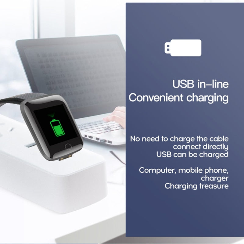 D20 Sport Smartwatch Men Women Bluetooth Heart Rate Blood Pressure Monitor Waterproof Y68 Smart Watch Kids Watch For Android IOS