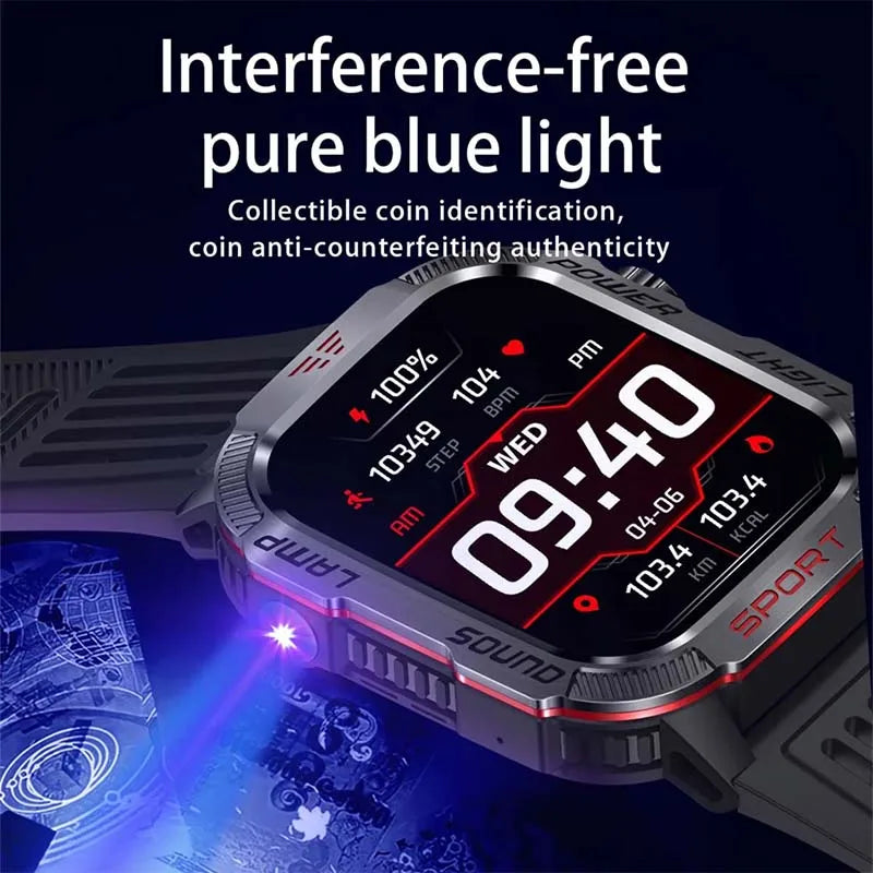 GZYR 2.01" Screen Smart Watch Men Bluetooth Call 600 mAh Sports Waterproof Heart rate Blood Oxygen SmartWatch For Huawei Xiaomi