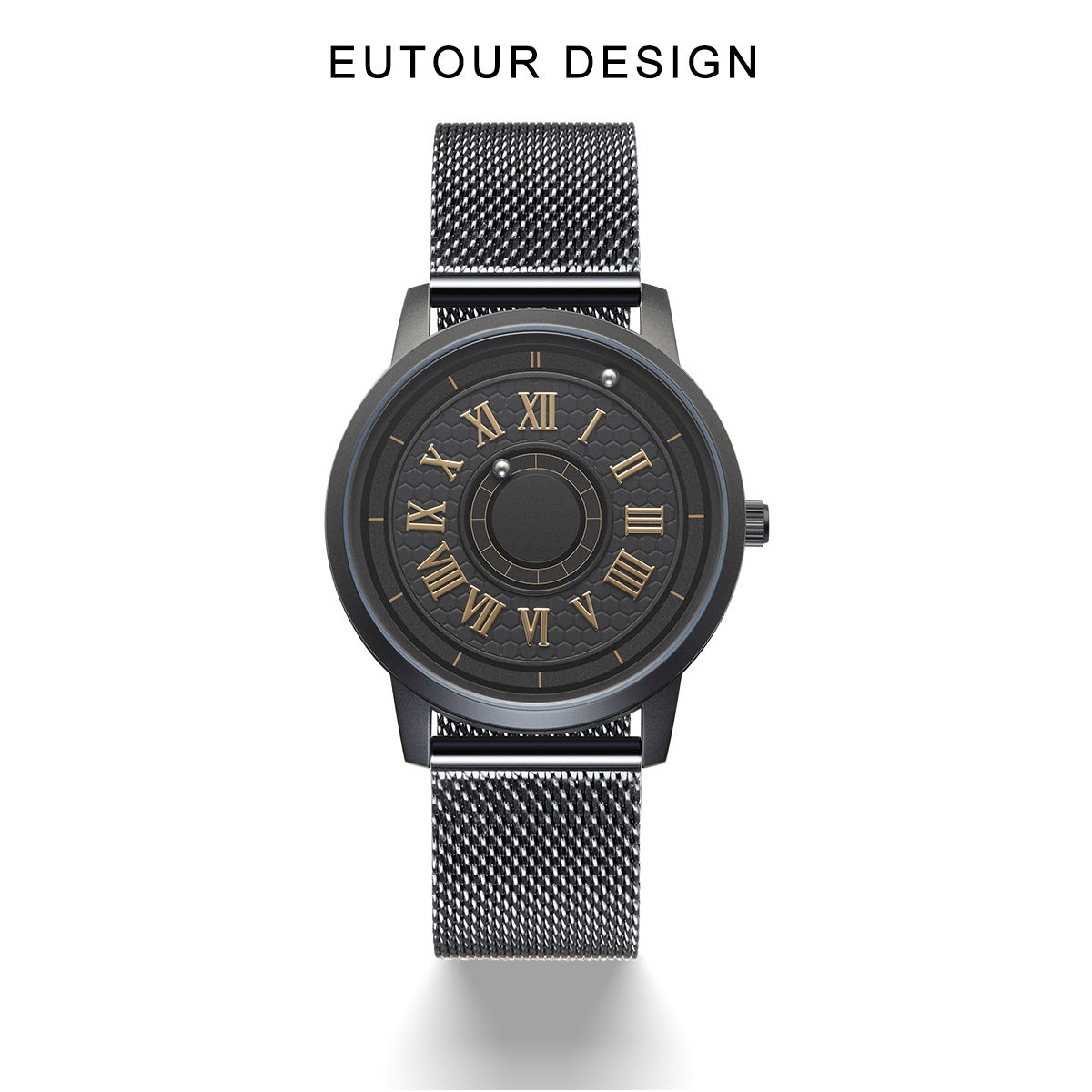 EUTOUR Men's Magnetic Quartz Watch with Original 40mm Stainless Steel Strap