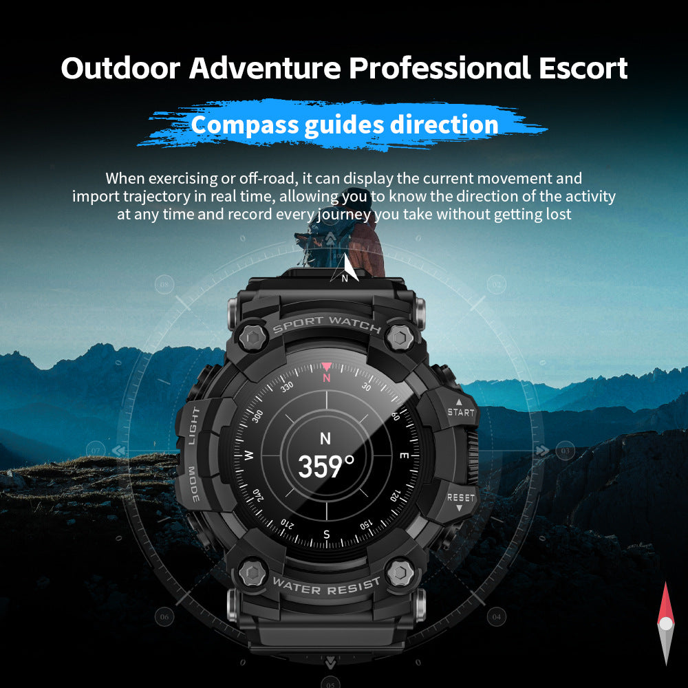 Outdoor sports smartwatch ATTACK GT Bluetooth call compass flashlight music