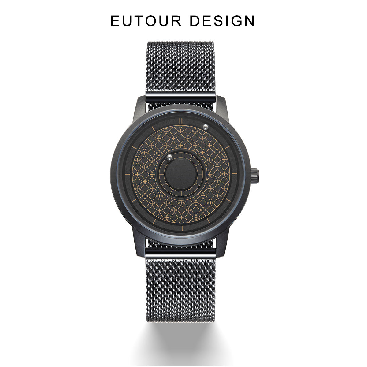 EUTOUR Men's Magnetic Quartz Watch with Original 40mm Stainless Steel Strap